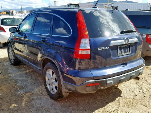 JHLRE38778C051259 - 2008 HONDA CR-V EXL BLUE photo 3