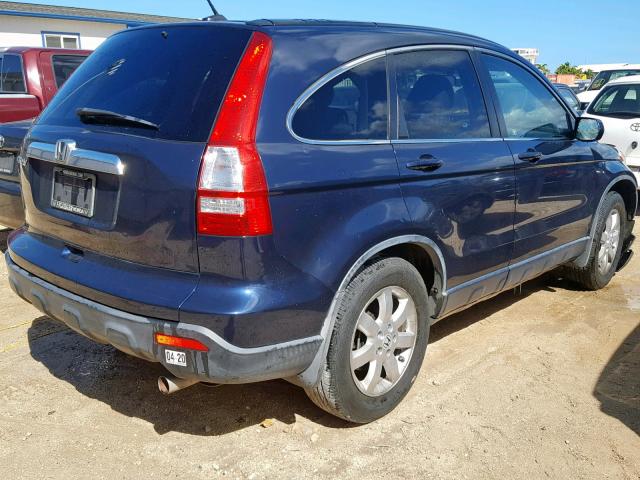 JHLRE38778C051259 - 2008 HONDA CR-V EXL BLUE photo 4