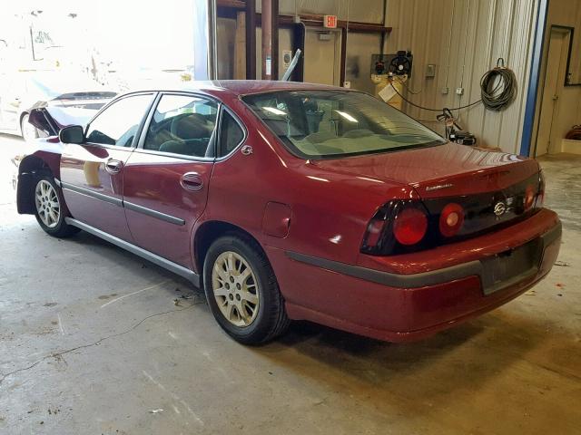 2G1WF52E859247092 - 2005 CHEVROLET IMPALA RED photo 3