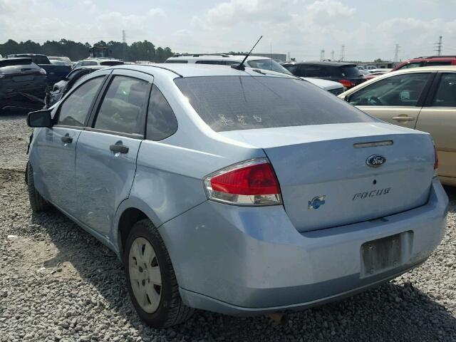 1FAHP34NX8W287061 - 2008 FORD FOCUS S/SE BLUE photo 3