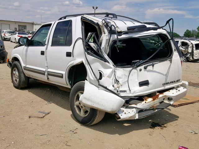 1GNDT13W9Y2401844 - 2000 CHEVROLET BLAZER WHITE photo 3