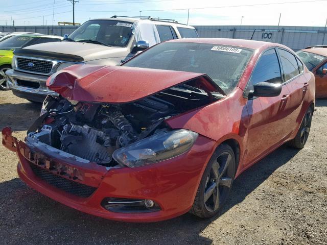 1C3CDFBB2ED907677 - 2014 DODGE DART SXT RED photo 2