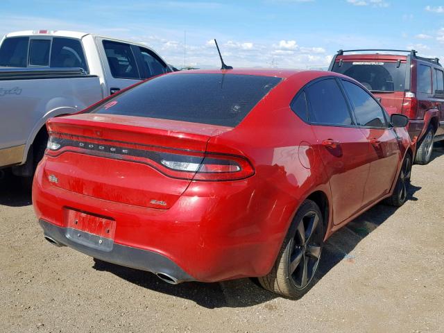 1C3CDFBB2ED907677 - 2014 DODGE DART SXT RED photo 4