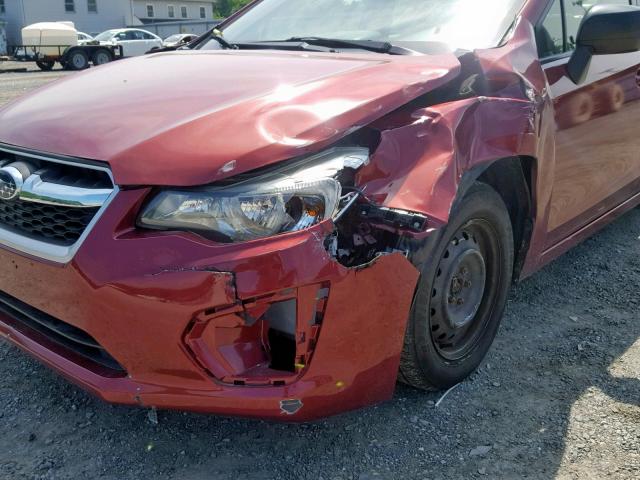 JF1GJAA69DH013668 - 2013 SUBARU IMPREZA RED photo 9