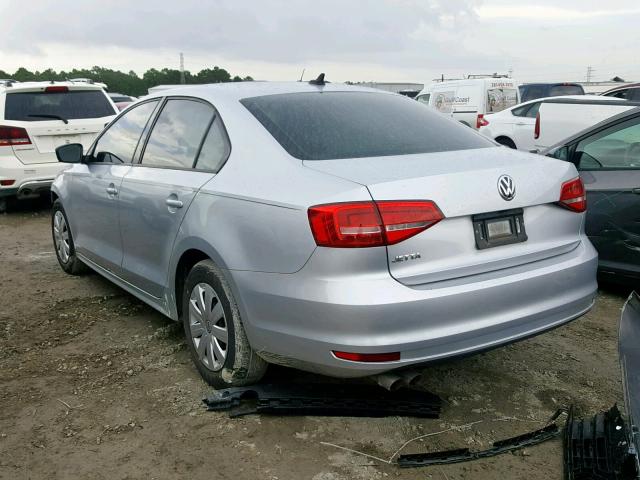 3VW2K7AJ8FM357951 - 2015 VOLKSWAGEN JETTA BASE SILVER photo 3