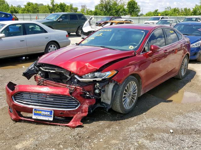 3FA6P0K90ER177131 - 2014 FORD FUSION TIT RED photo 2