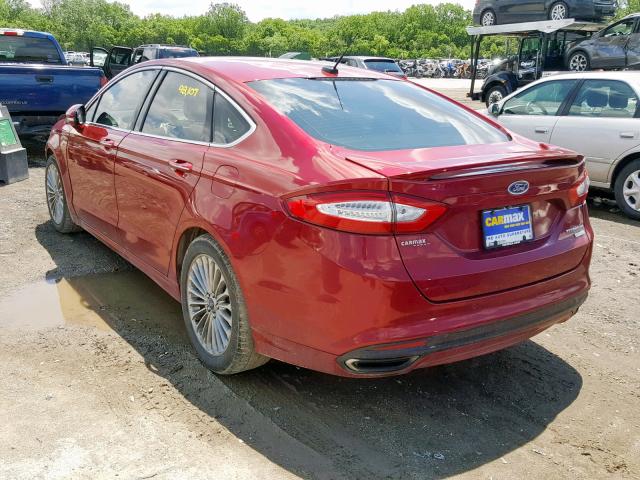 3FA6P0K90ER177131 - 2014 FORD FUSION TIT RED photo 3