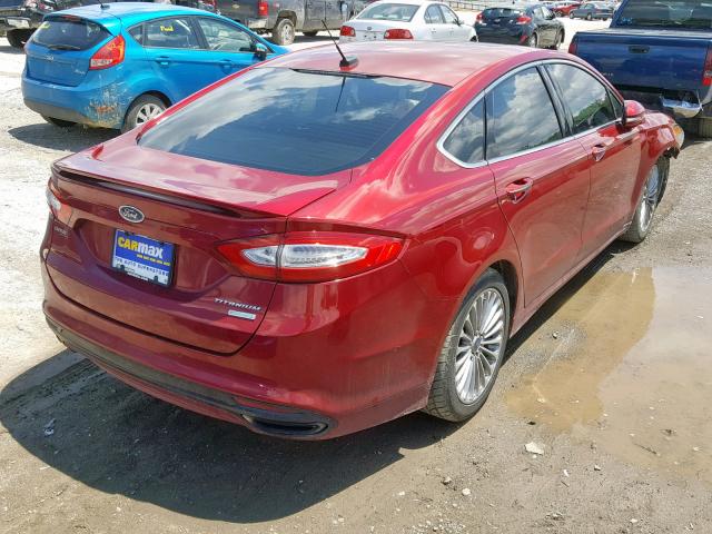 3FA6P0K90ER177131 - 2014 FORD FUSION TIT RED photo 4