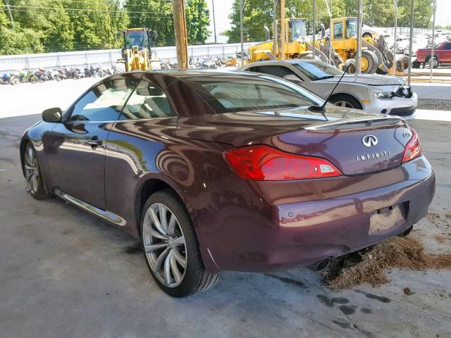 JN1CV6FE7AM351411 - 2010 INFINITI G37 BASE MAROON photo 3