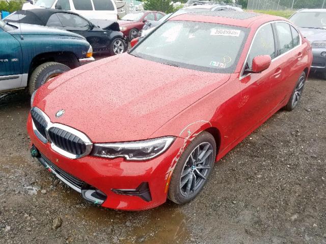 WBA5R7C53KAJ82475 - 2019 BMW 330XI RED photo 2