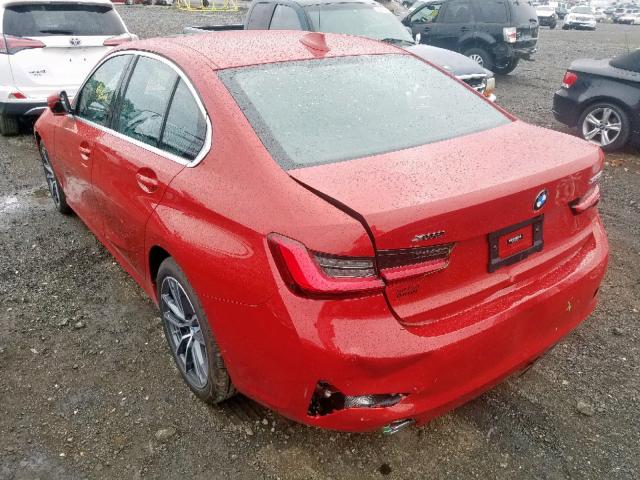 WBA5R7C53KAJ82475 - 2019 BMW 330XI RED photo 3