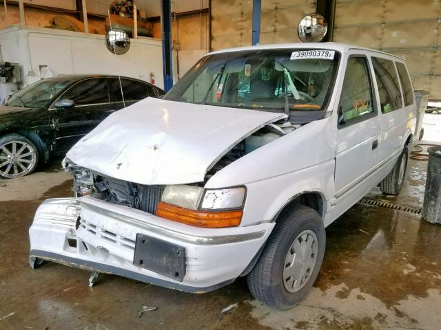 2B4GH2536NR650628 - 1992 DODGE CARAVAN WHITE photo 2