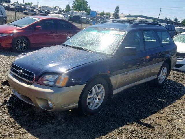 4S3BH675336602544 - 2003 SUBARU LEGACY OUT BLUE photo 2