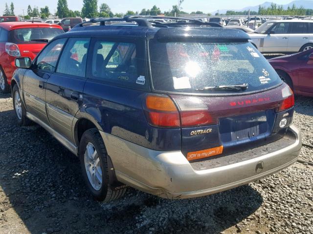 4S3BH675336602544 - 2003 SUBARU LEGACY OUT BLUE photo 3