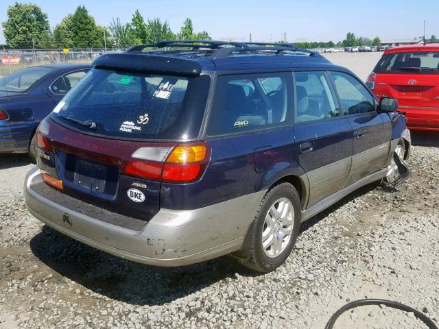 4S3BH675336602544 - 2003 SUBARU LEGACY OUT BLUE photo 4