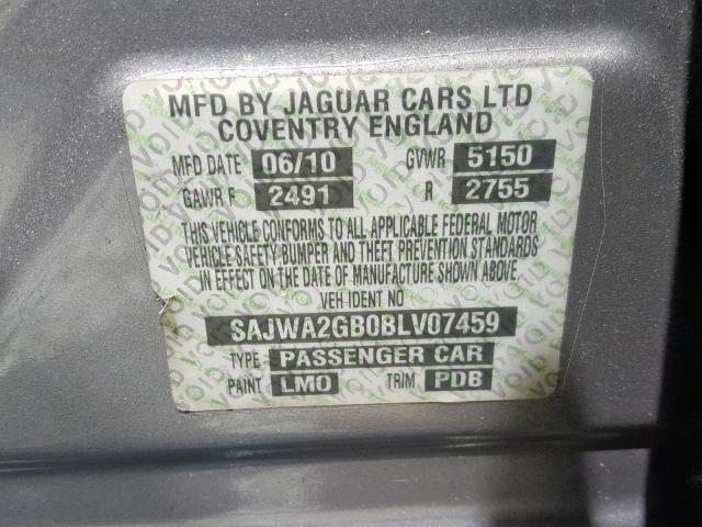 SAJWA2GB0BLV07459 - 2011 JAGUAR XJL SILVER photo 10