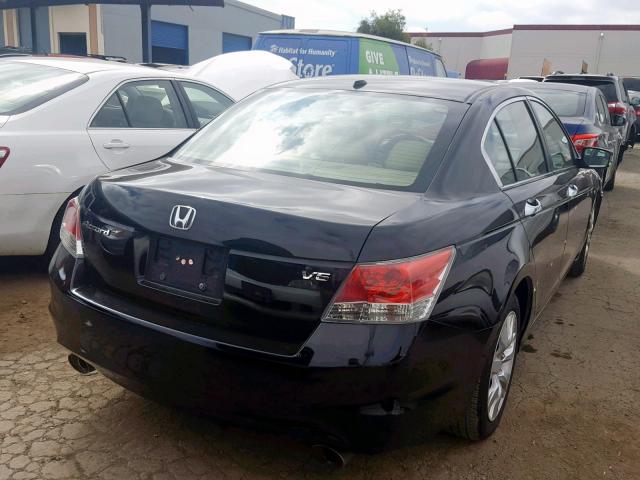 1HGCP36878A000477 - 2008 HONDA ACCORD EXL BLACK photo 4