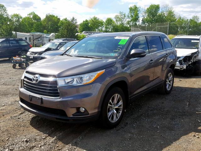 5TDJKRFH5ES004484 - 2014 TOYOTA HIGHLANDER GRAY photo 2