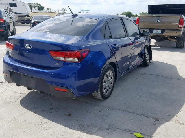 3KPA24AB8JE144426 - 2018 KIA RIO LX BLUE photo 4