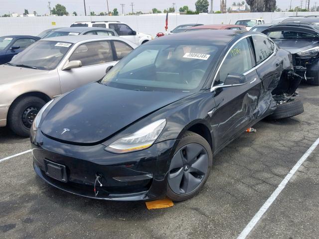 5YJ3E1EA0JF025456 - 2018 TESLA MODEL 3 BLACK photo 2