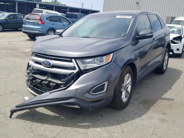 2FMPK3J91JBB29271 - 2018 FORD EDGE SEL CHARCOAL photo 2