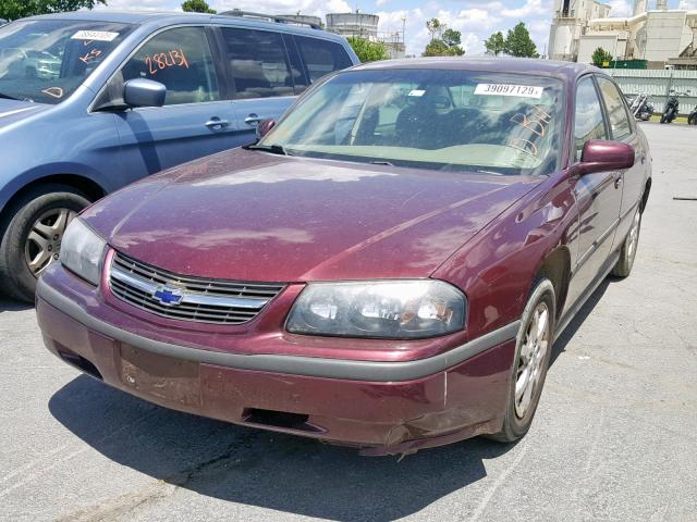 2G1WF52E339397642 - 2003 CHEVROLET IMPALA MAROON photo 2