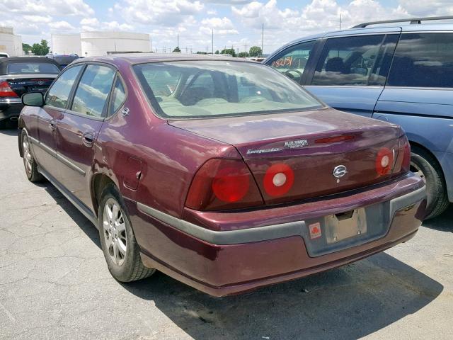 2G1WF52E339397642 - 2003 CHEVROLET IMPALA MAROON photo 3