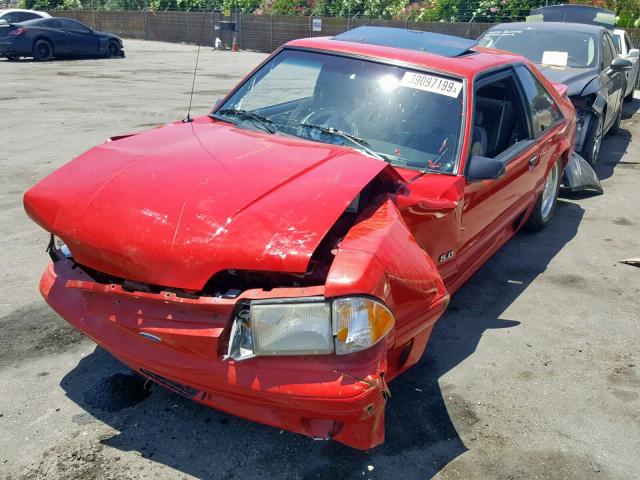 1FACP42E9LF122727 - 1990 FORD MUSTANG GT RED photo 2