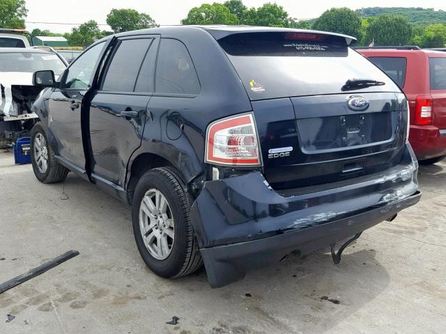 2FMDK38C58BA80848 - 2008 FORD EDGE SEL BLUE photo 3