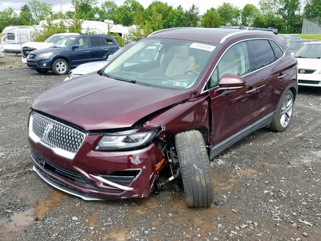 5LMCJ3D9XKUL09791 - 2019 LINCOLN MKC RESERV BURGUNDY photo 2