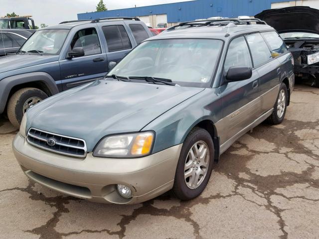 4S3BH6651Y7645220 - 2000 SUBARU LEGACY OUT GREEN photo 2