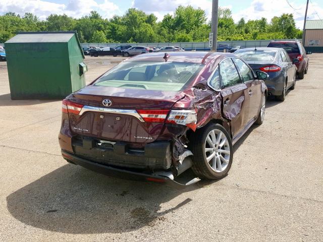 4T1BK1EB9DU022009 - 2013 TOYOTA AVALON BAS MAROON photo 4