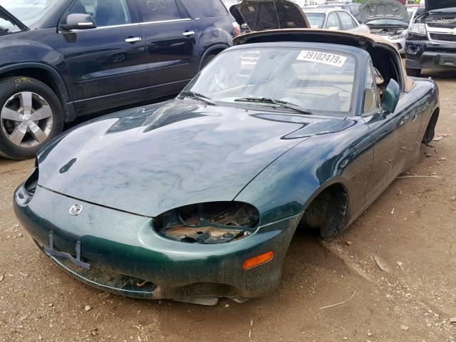 JM1NB3533X0114766 - 1999 MAZDA MX-5 MIATA GREEN photo 2