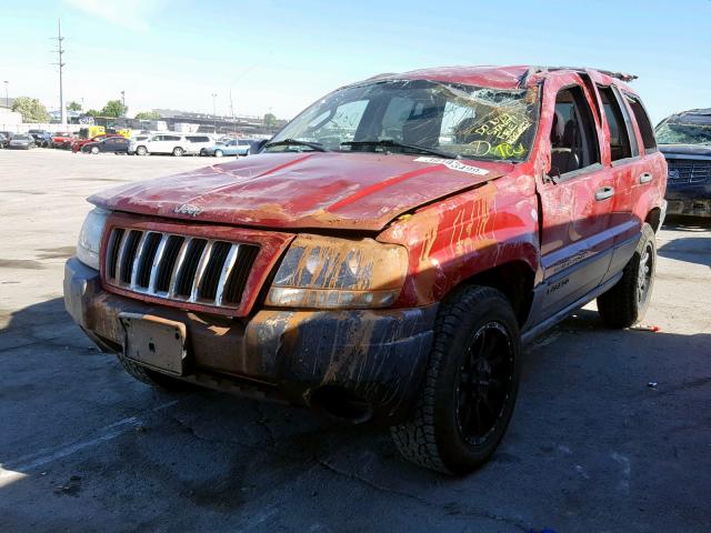 1J4GW48S44C296956 - 2004 JEEP GRAND CHER RED photo 2