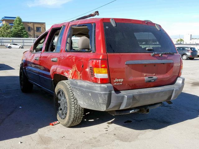 1J4GW48S44C296956 - 2004 JEEP GRAND CHER RED photo 3