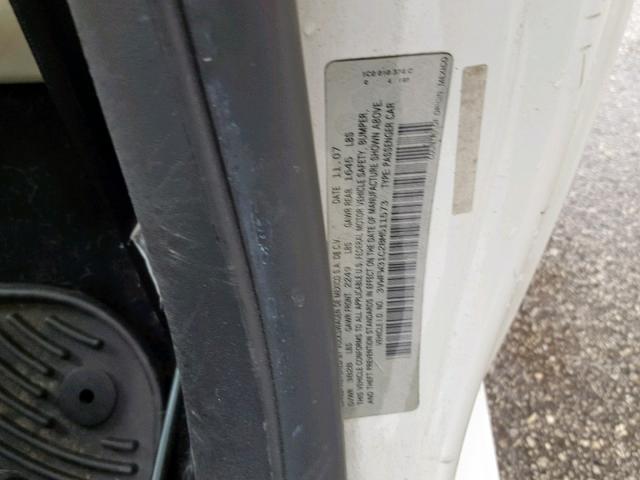 3VWFW31C28M511573 - 2008 VOLKSWAGEN NEW BEETLE თეთრი ფოტო 10