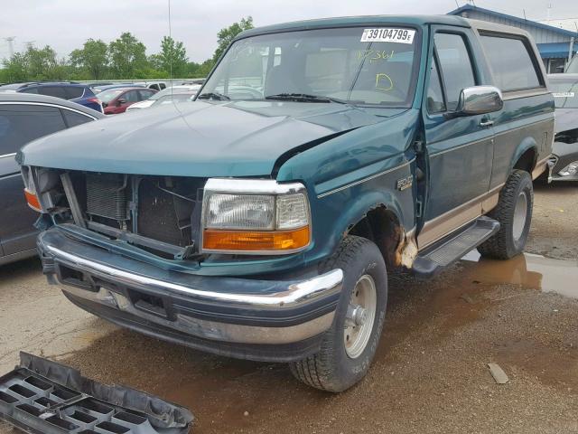 1FMEU15H2TLA34910 - 1996 FORD BRONCO U10 GREEN photo 2