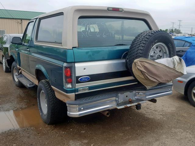 1FMEU15H2TLA34910 - 1996 FORD BRONCO U10 GREEN photo 3