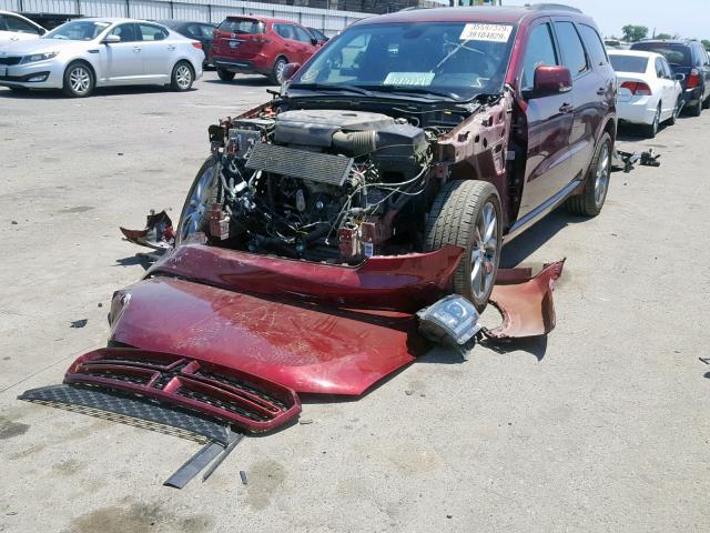 1C4RDHDG7HC703459 - 2017 DODGE DURANGO GT BURGUNDY photo 2