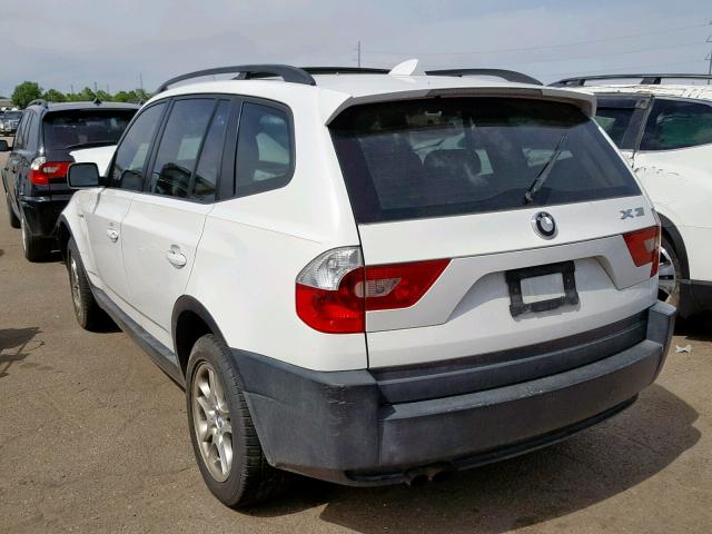 WBXPA73464WC36342 - 2004 BMW X3 2.5I WHITE photo 3