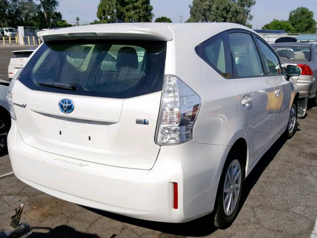 JTDZN3EU8D3231867 - 2013 TOYOTA PRIUS V WHITE photo 4