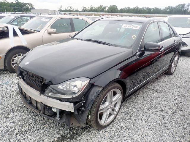 WDDGF4HB7EG257185 - 2014 MERCEDES-BENZ C 250 BLACK photo 2