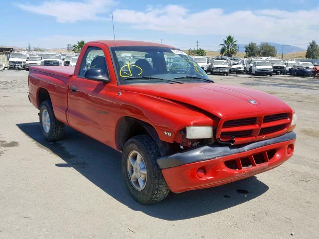 1B7GG26X3XS188411 - 1999 DODGE DAKOTA RED photo 1