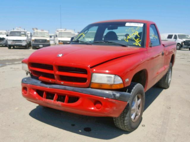 1B7GG26X3XS188411 - 1999 DODGE DAKOTA RED photo 2