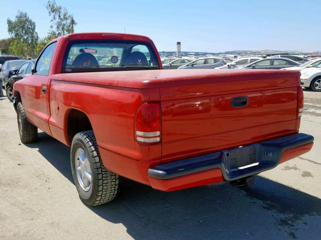 1B7GG26X3XS188411 - 1999 DODGE DAKOTA RED photo 3