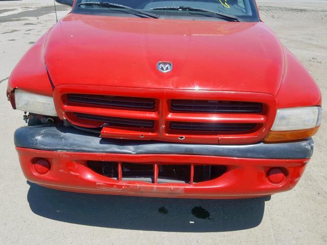 1B7GG26X3XS188411 - 1999 DODGE DAKOTA RED photo 7