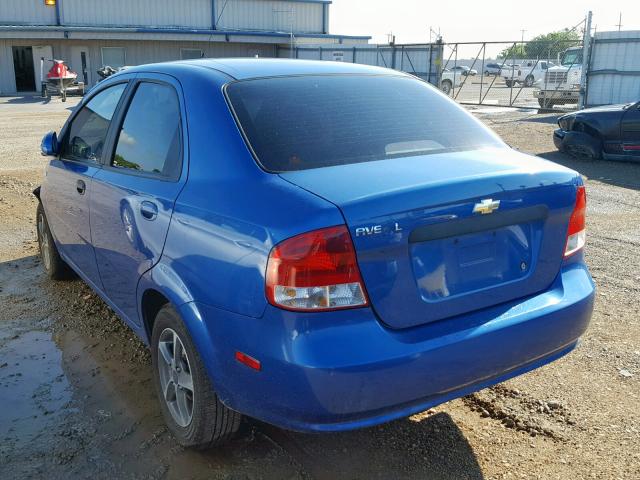 KL1TD56656B657505 - 2006 CHEVROLET AVEO BASE Mavi foto 3