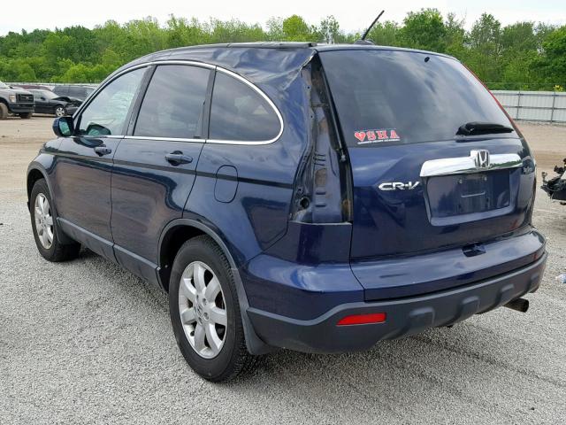 5J6RE48778L029646 - 2008 HONDA CR-V EXL BLUE photo 3