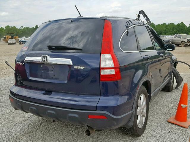 5J6RE48778L029646 - 2008 HONDA CR-V EXL BLUE photo 4