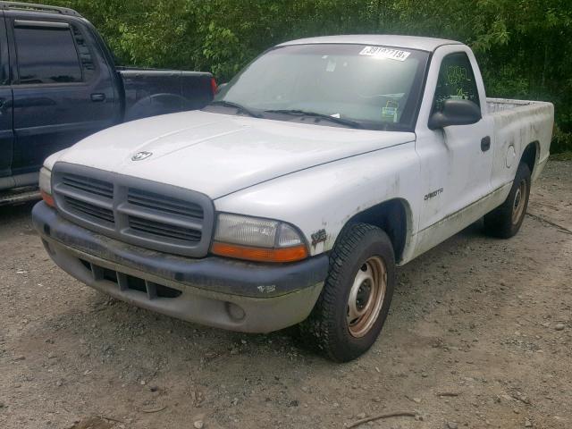 1B7FL26X5YS604225 - 2000 DODGE DAKOTA WHITE photo 2